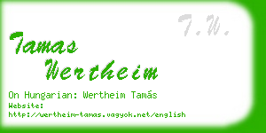 tamas wertheim business card