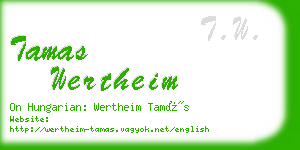 tamas wertheim business card